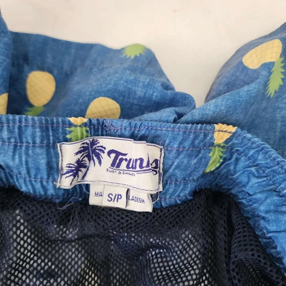 Trunks Surf & Swim Co Mens Blue Pineapple Board Shorts Small Swim Trunks
